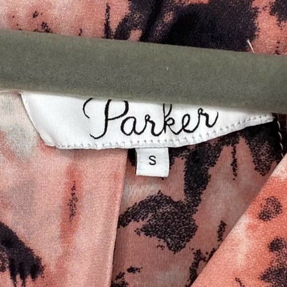 Parker Kita Silk Abstract Palm Tie Dye Mini Dress - Picture 5 of 6